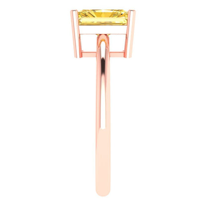 1.75 cttw Natural Citrine Solitaire  Engagement Ring - Solid Gold (Radiant Cut,7.5x5.5mm)