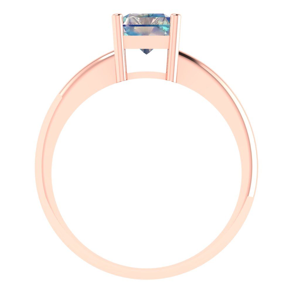 1.75 cttw Blue Moissanite Solitaire  Engagement Ring - Solid Gold (Radiant Cut,7.5x5.5mm)