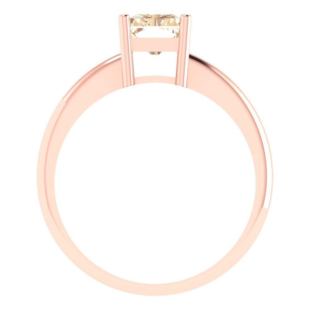 1.75 cttw Natural Morganite Solitaire  Engagement Ring - Solid Gold (Radiant Cut,7.5x5.5mm)