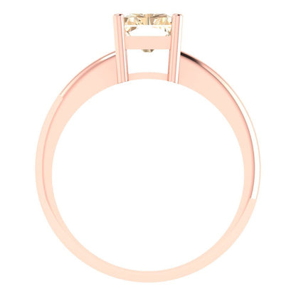 1.75 cttw Natural Morganite Solitaire  Engagement Ring - Solid Gold (Radiant Cut,7.5x5.5mm)