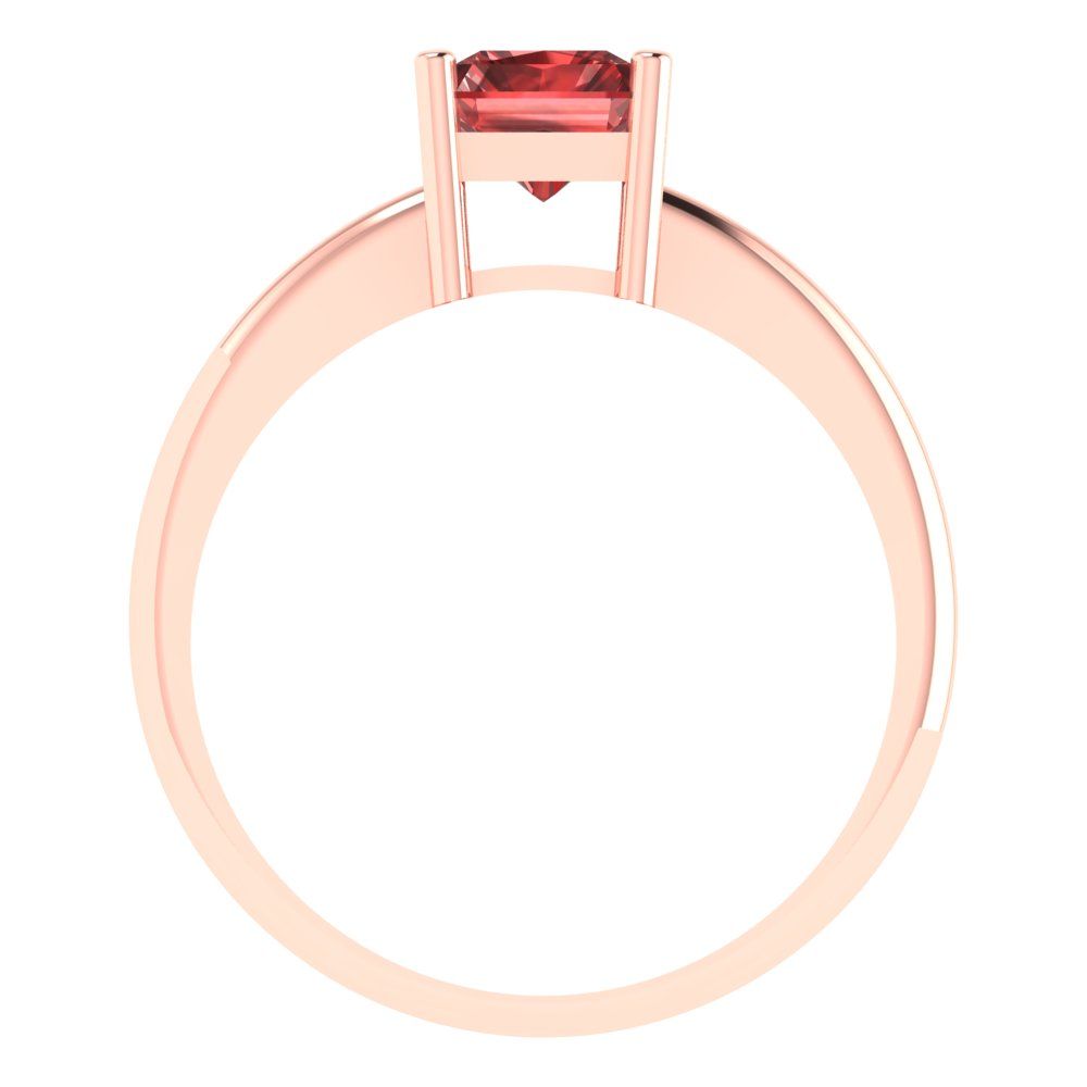 1.75 cttw Natural Garnet Solitaire  Engagement Ring - Solid Gold (Radiant Cut,7.5x5.5mm)