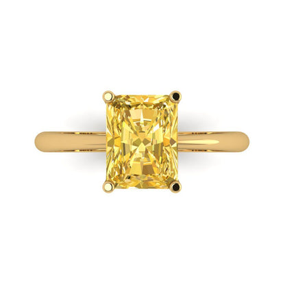 2.5 cttw Natural Citrine Solitaire  Engagement Ring - Solid Gold (Radiant Cut,8.5x6.5mm)
