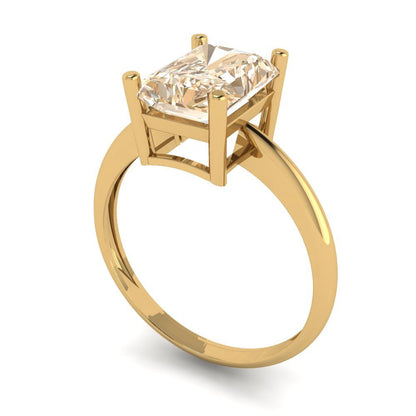 2.5 cttw Natural Morganite Solitaire  Engagement Ring - Solid Gold (Radiant Cut,8.5x6.5mm)