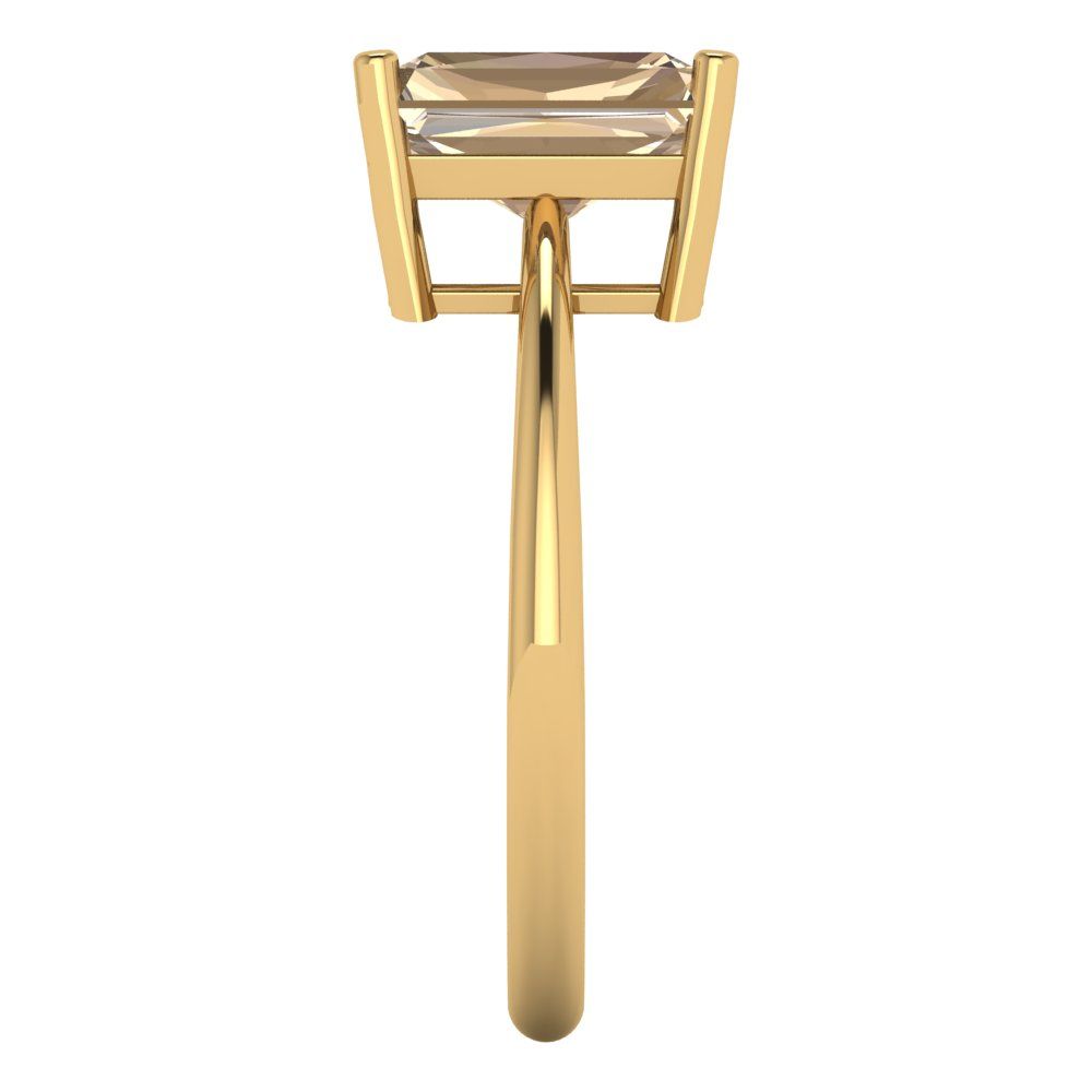 2.5 cttw Yellow Moissanite Solitaire  Engagement Ring - Solid Gold (Radiant Cut,8.5x6.5mm)