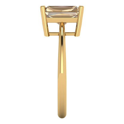 2.5 cttw Yellow Moissanite Solitaire  Engagement Ring - Solid Gold (Radiant Cut,8.5x6.5mm)