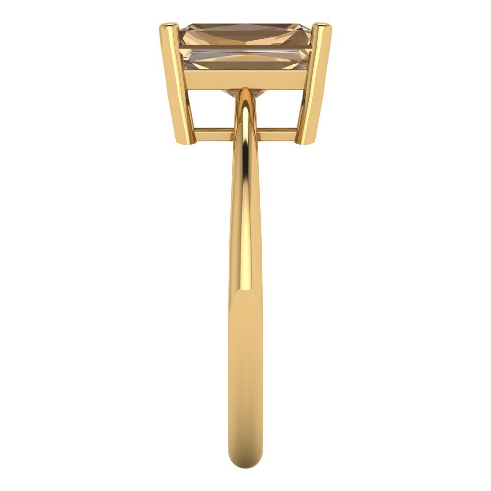 2.5 cttw Zirconia Simulated Champagne Diamond Solitaire  Engagement Ring - Solid Gold (VVS1, Radiant Cut,8.5x6.5mm)