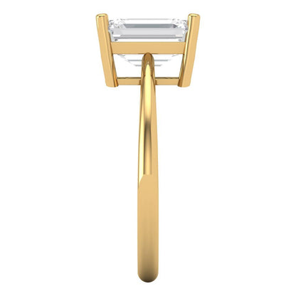 2.5 cttw Zirconia Simulated Diamond Solitaire  Engagement Ring - Solid Gold (VVS1, Radiant Cut,8.5x6.5mm)