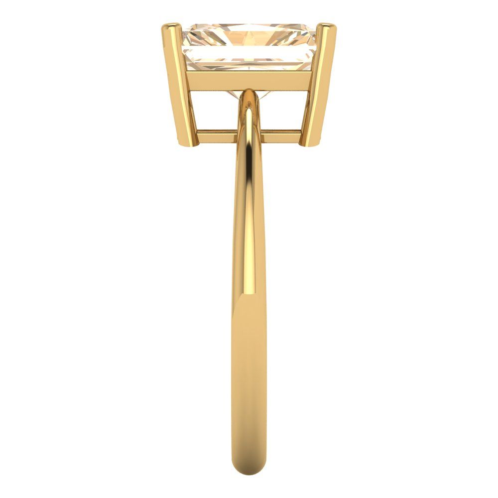 2.5 cttw Natural Morganite Solitaire  Engagement Ring - Solid Gold (Radiant Cut,8.5x6.5mm)