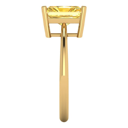 2.5 cttw Natural Citrine Solitaire  Engagement Ring - Solid Gold (Radiant Cut,8.5x6.5mm)