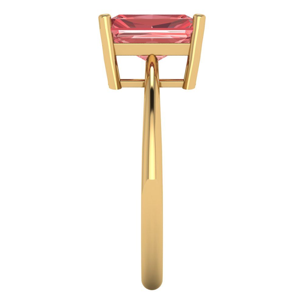 2.5 cttw Natural Garnet Solitaire  Engagement Ring - Solid Gold (Radiant Cut,8.5x6.5mm)