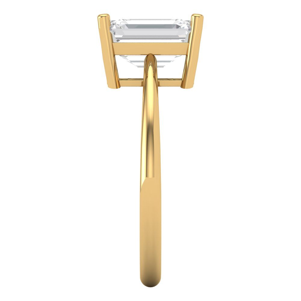 2.5 cttw White Sapphire Solitaire  Engagement Ring - Solid Gold (Radiant Cut,8.5x6.5mm)