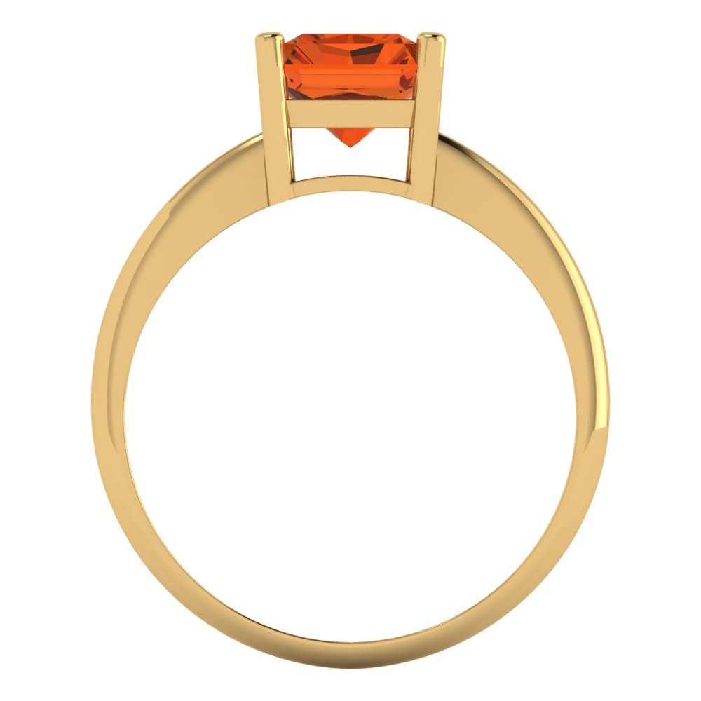 2.5 cttw Simulated Ruby Solitaire  Engagement Ring - Solid Gold (Radiant Cut,8.5x6.5mm)