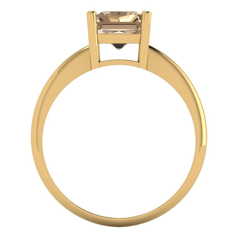 2.5 cttw Yellow Moissanite Solitaire  Engagement Ring - Solid Gold (Radiant Cut,8.5x6.5mm)