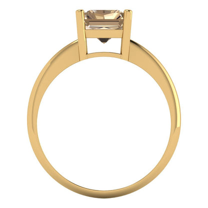 2.5 cttw Yellow Moissanite Solitaire  Engagement Ring - Solid Gold (Radiant Cut,8.5x6.5mm)