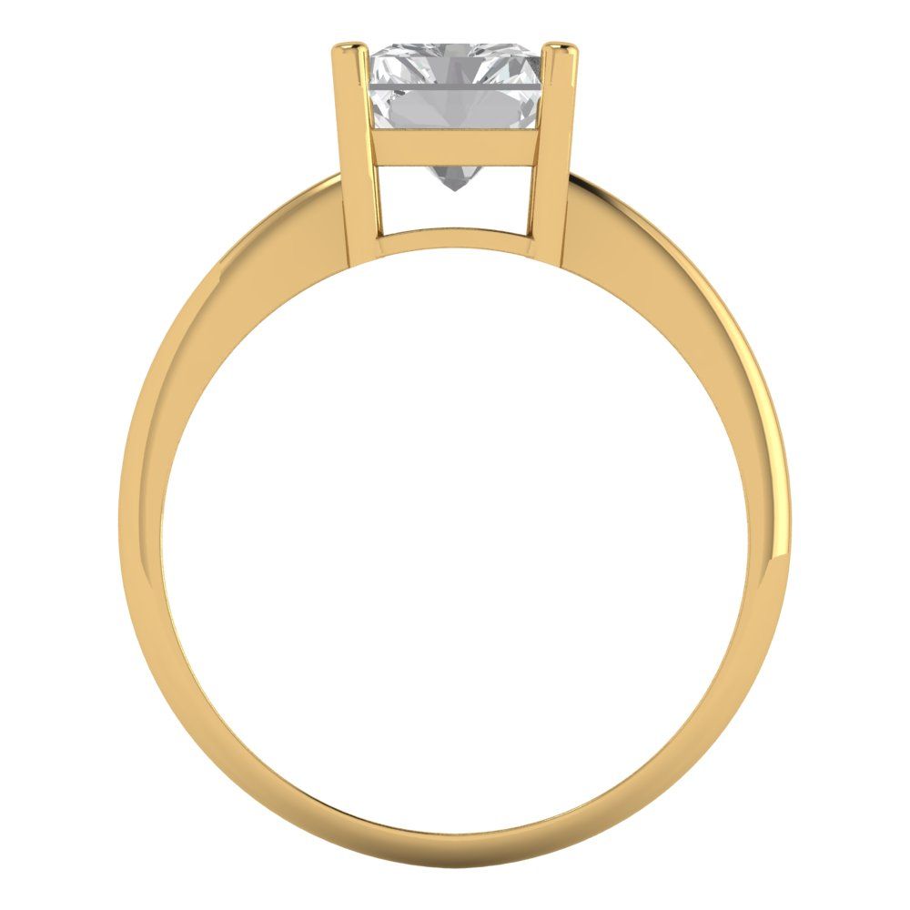 2.5 ct Brilliant Radiant Cut Natural Diamond Stone Clarity VS1-2 Color G-H Yellow Gold Solitaire Ring