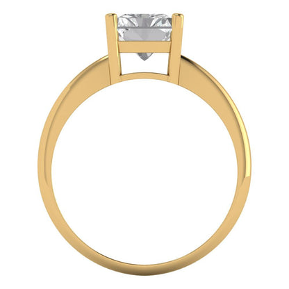 2.5 ct Brilliant Radiant Cut Natural Diamond Stone Clarity VS1-2 Color G-H Yellow Gold Solitaire Ring