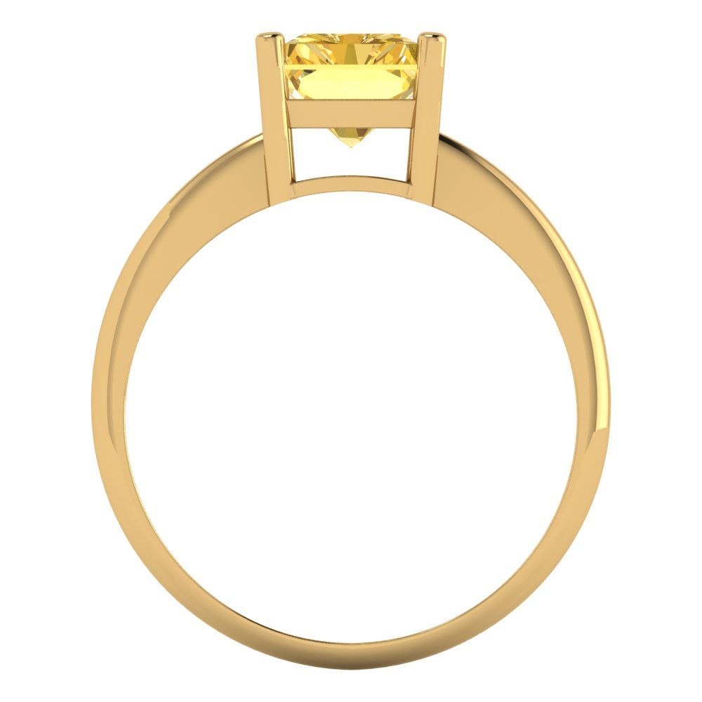 2.5 cttw Natural Citrine Solitaire  Engagement Ring - Solid Gold (Radiant Cut,8.5x6.5mm)