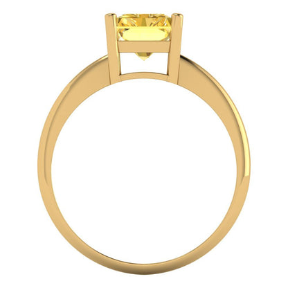 2.5 cttw Natural Citrine Solitaire  Engagement Ring - Solid Gold (Radiant Cut,8.5x6.5mm)
