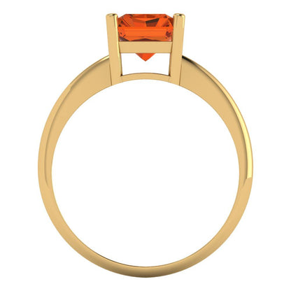 2.5 cttw Simulated Pink Tourmaline Solitaire  Engagement Ring - Solid Gold (Radiant Cut,8.5x6.5mm)