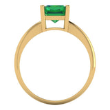 2.5 ct Brilliant Radiant Cut Simulated Emerald Stone Yellow Gold Solitaire Ring