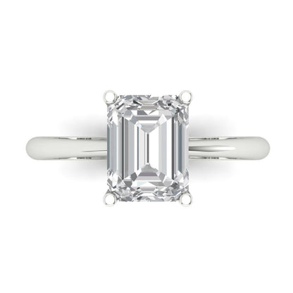 2.5 cttw White Sapphire Solitaire  Engagement Ring - Solid Gold (Radiant Cut,8.5x6.5mm)
