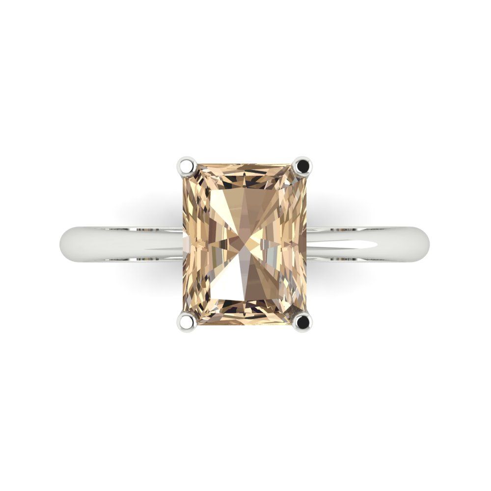 2.5 cttw Yellow Moissanite Solitaire  Engagement Ring - Solid Gold (Radiant Cut,8.5x6.5mm)