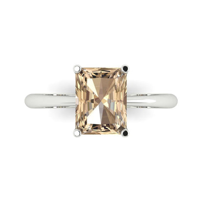 2.5 cttw Yellow Moissanite Solitaire  Engagement Ring - Solid Gold (Radiant Cut,8.5x6.5mm)