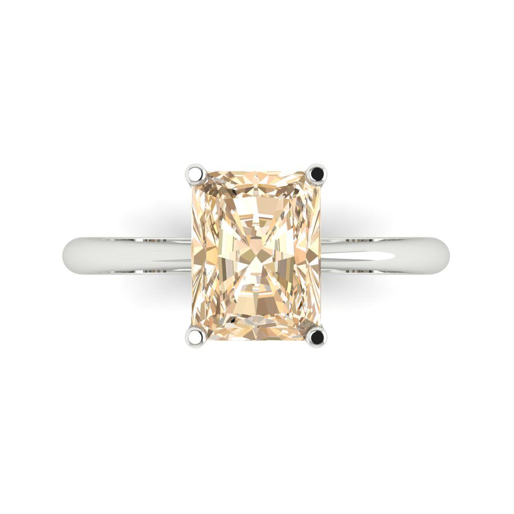 2.5 cttw Natural Morganite Solitaire  Engagement Ring - Solid Gold (Radiant Cut,8.5x6.5mm)