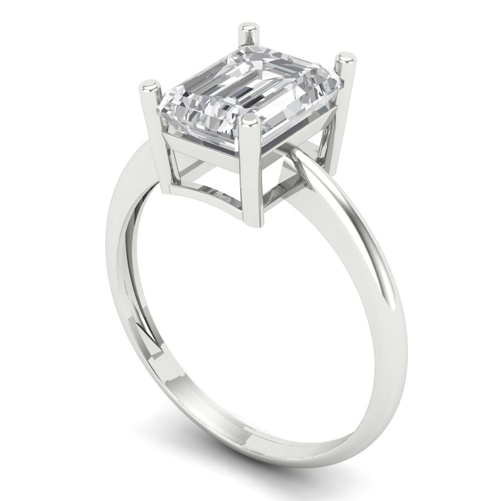 2.5 ct Brilliant Radiant Cut Natural Diamond Stone Clarity VS1-2 Color G-H White Gold Solitaire Ring