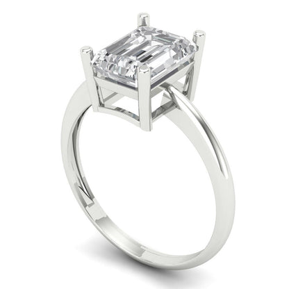 2.5 ct Brilliant Radiant Cut Natural Diamond Stone Clarity VS1-2 Color G-H White Gold Solitaire Ring