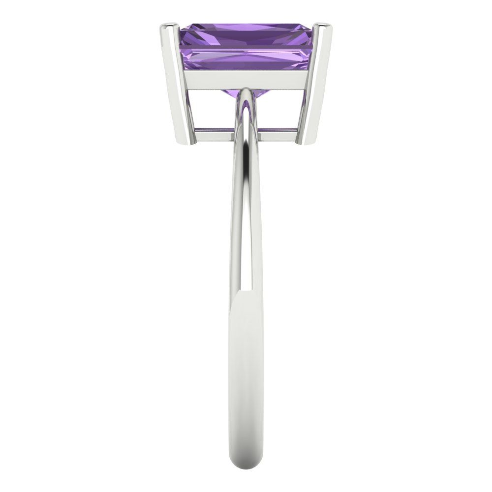 2.5 cttw Simulated Alexandrite Solitaire  Engagement Ring - Solid Gold (Radiant Cut,8.5x6.5mm)