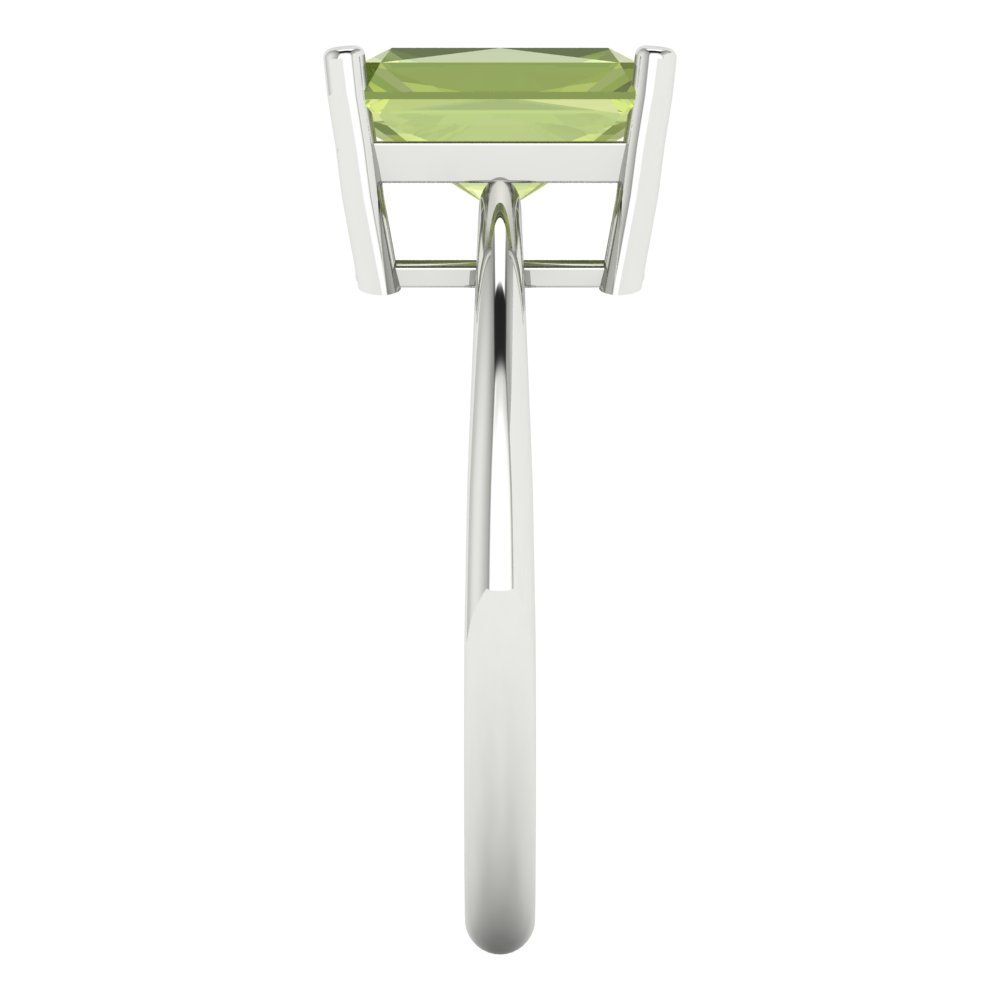 2.5 cttw Natural Peridot Solitaire  Engagement Ring - Solid Gold (Radiant Cut,8.5x6.5mm)