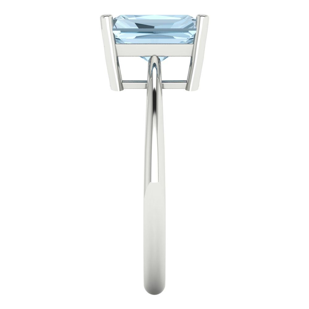 2.5 cttw Zirconia Simulated Blue Diamond Solitaire  Engagement Ring - Solid Gold (VVS1, Radiant Cut,8.5x6.5mm)