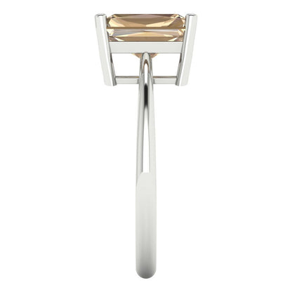 2.5 cttw Yellow Moissanite Solitaire  Engagement Ring - Solid Gold (Radiant Cut,8.5x6.5mm)