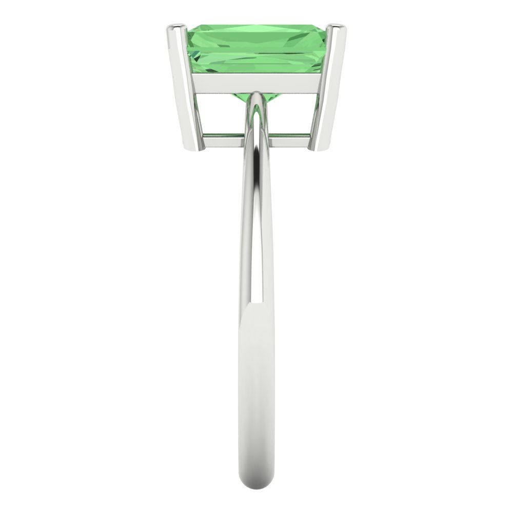 2.5 cttw Zirconia Simulated Green Diamond Solitaire  Engagement Ring - Solid Gold (VVS1, Radiant Cut,8.5x6.5mm)