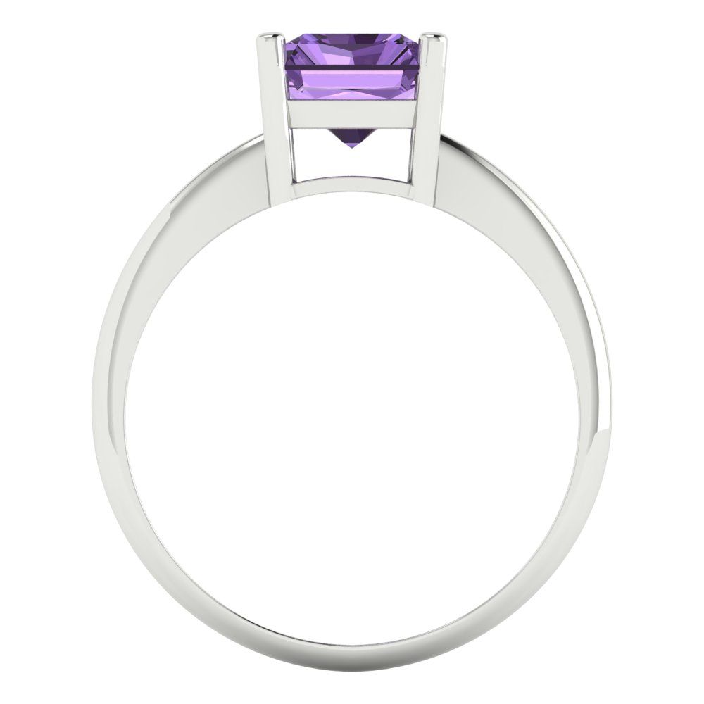 2.5 cttw Simulated Alexandrite Solitaire  Engagement Ring - Solid Gold (Radiant Cut,8.5x6.5mm)