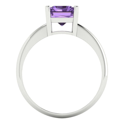 2.5 cttw Simulated Alexandrite Solitaire  Engagement Ring - Solid Gold (Radiant Cut,8.5x6.5mm)
