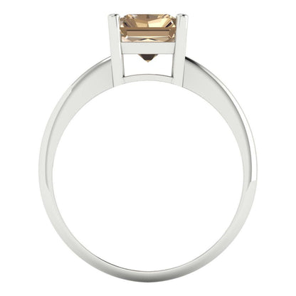 2.5 cttw Yellow Moissanite Solitaire  Engagement Ring - Solid Gold (Radiant Cut,8.5x6.5mm)