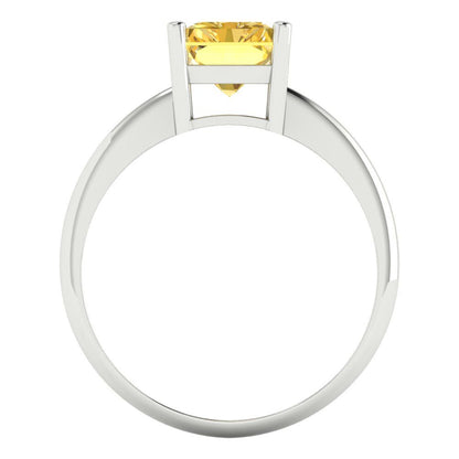 2.5 cttw Natural Citrine Solitaire  Engagement Ring - Solid Gold (Radiant Cut,8.5x6.5mm)