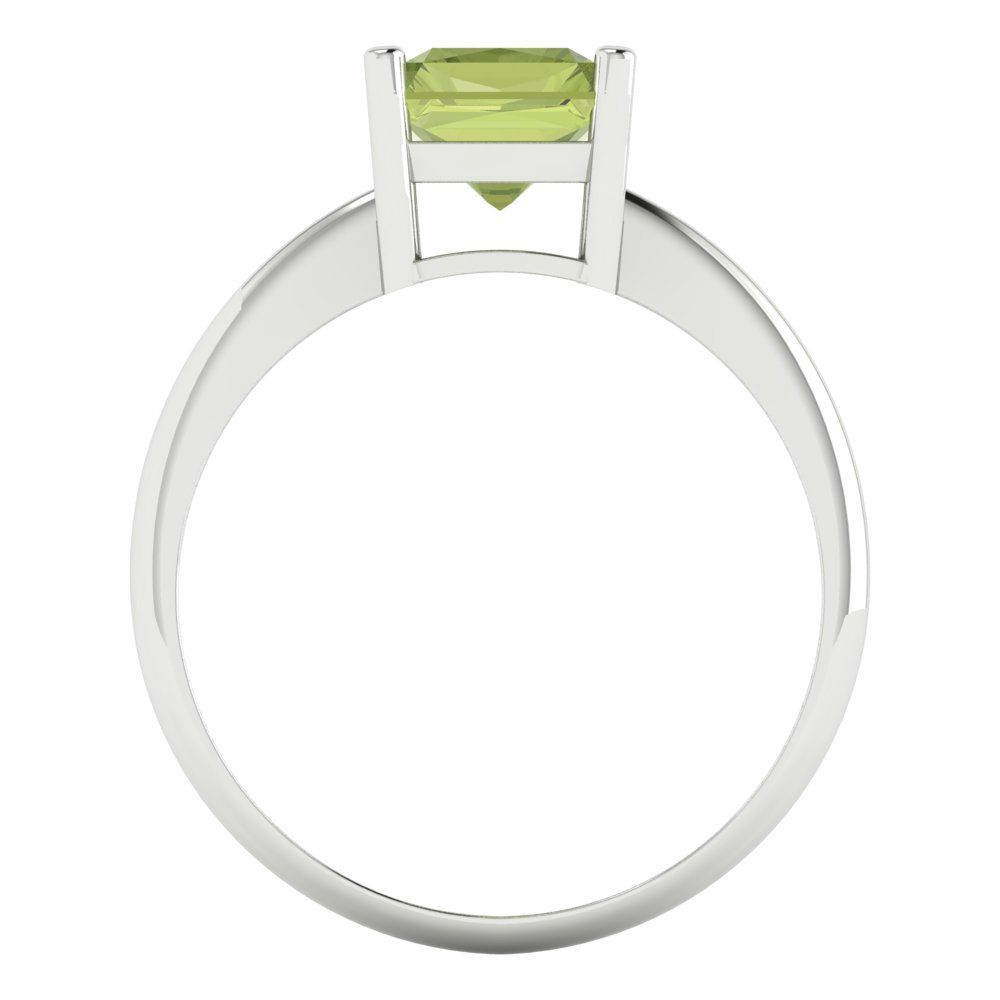 2.5 cttw Natural Peridot Solitaire  Engagement Ring - Solid Gold (Radiant Cut,8.5x6.5mm)