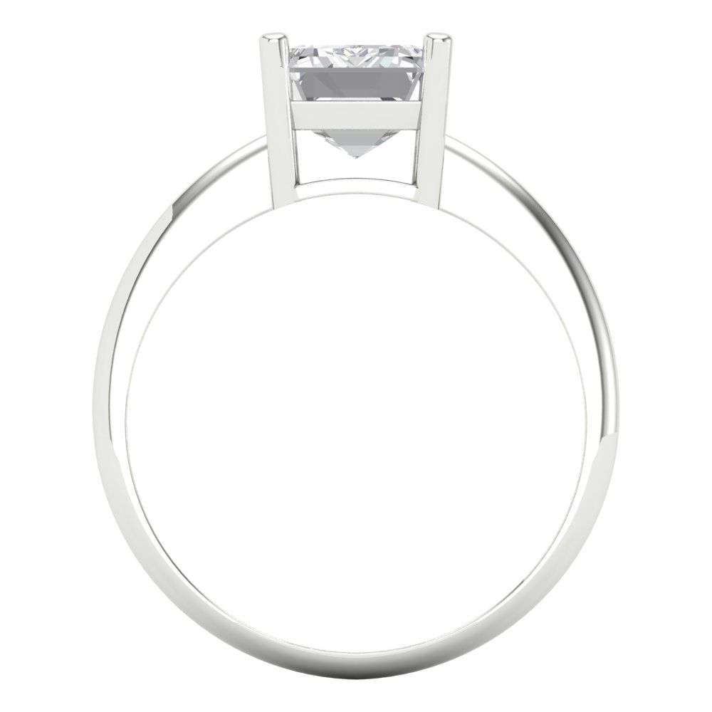 2.5 cttw White Sapphire Solitaire  Engagement Ring - Solid Gold (Radiant Cut,8.5x6.5mm)