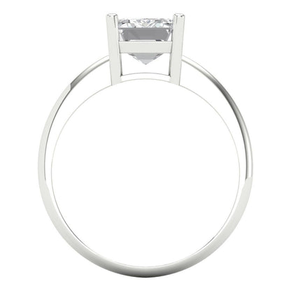 2.5 cttw White Sapphire Solitaire  Engagement Ring - Solid Gold (Radiant Cut,8.5x6.5mm)