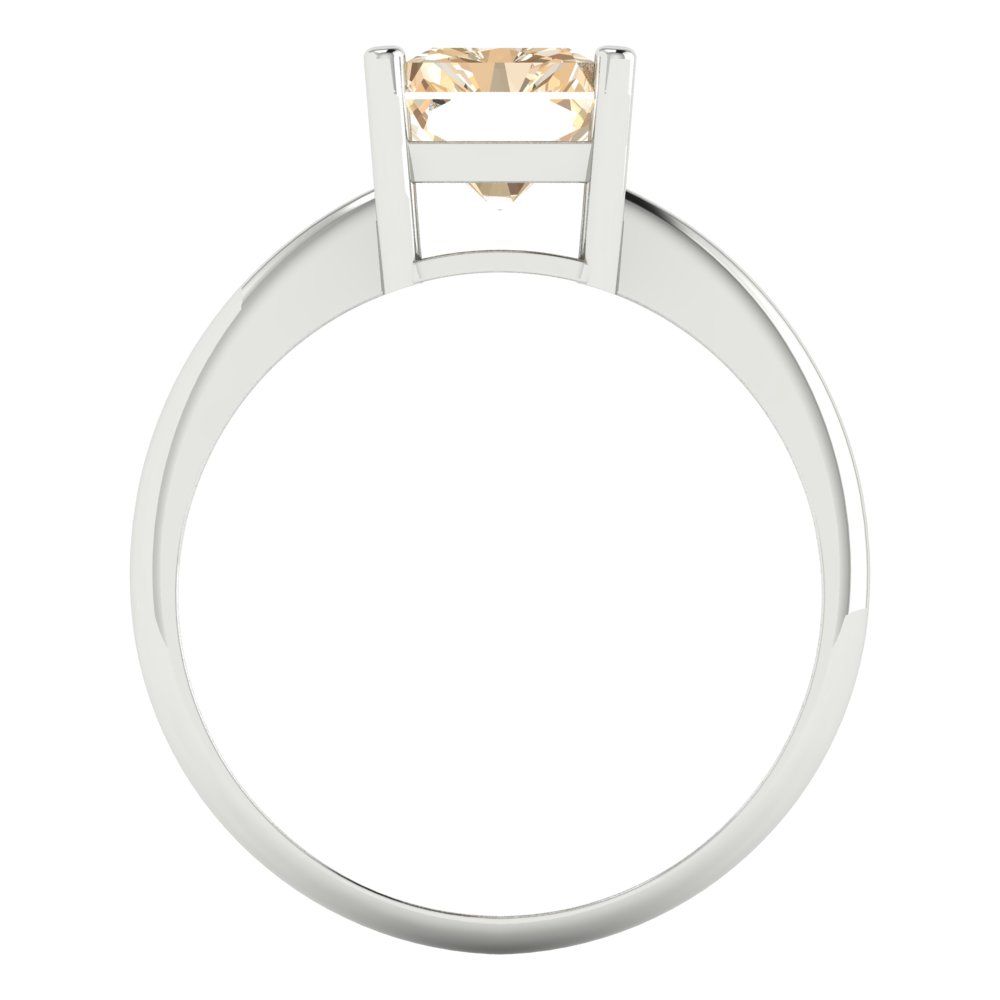 2.5 cttw Natural Morganite Solitaire  Engagement Ring - Solid Gold (Radiant Cut,8.5x6.5mm)