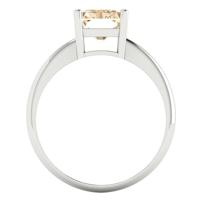 2.5 cttw Natural Morganite Solitaire  Engagement Ring - Solid Gold (Radiant Cut,8.5x6.5mm)