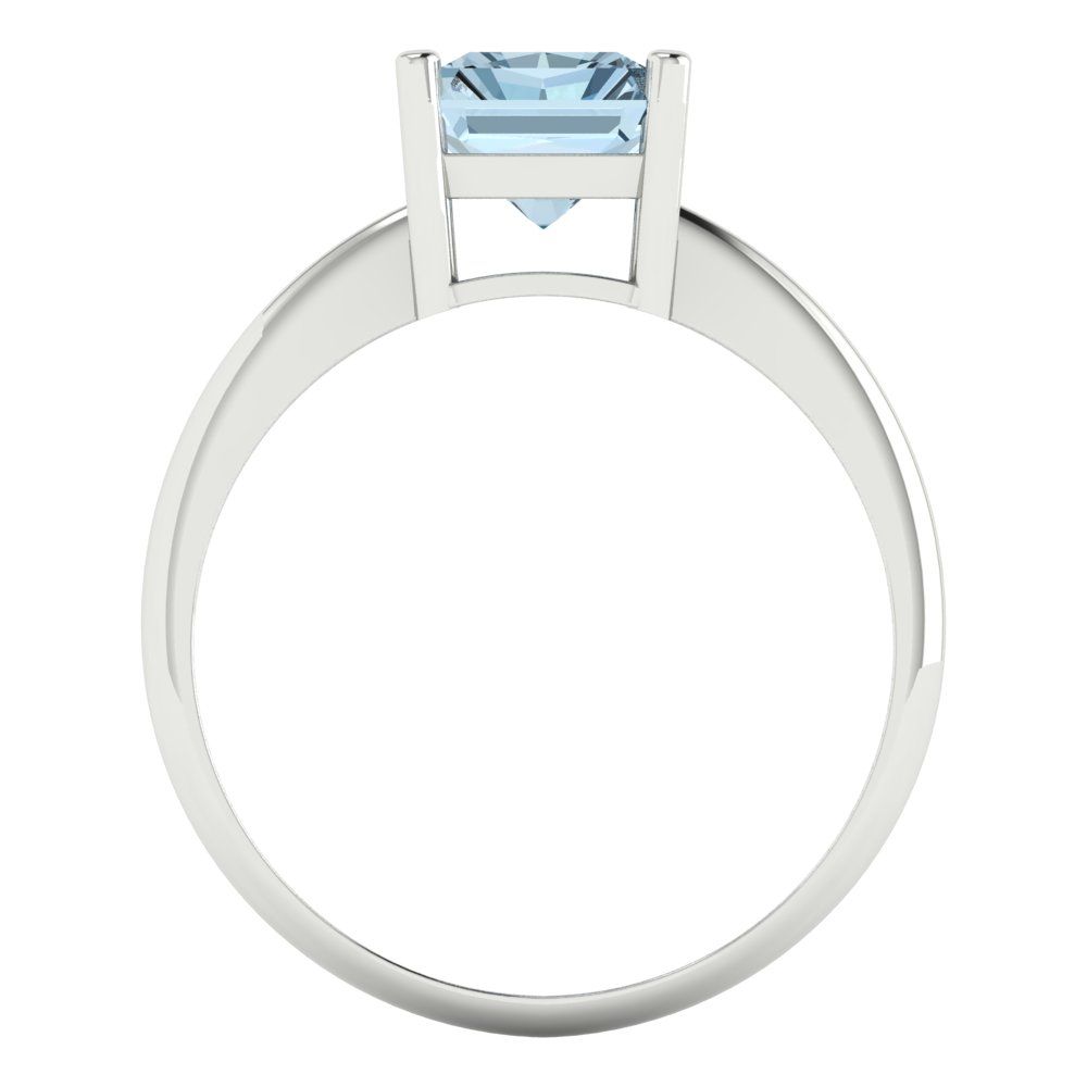 2.5 cttw Natural Sky Blue Topaz Solitaire  Engagement Ring - Solid Gold (Radiant Cut,8.5x6.5mm)