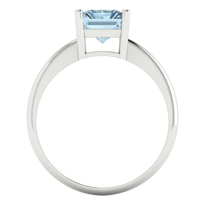 2.5 cttw Natural Sky Blue Topaz Solitaire  Engagement Ring - Solid Gold (Radiant Cut,8.5x6.5mm)