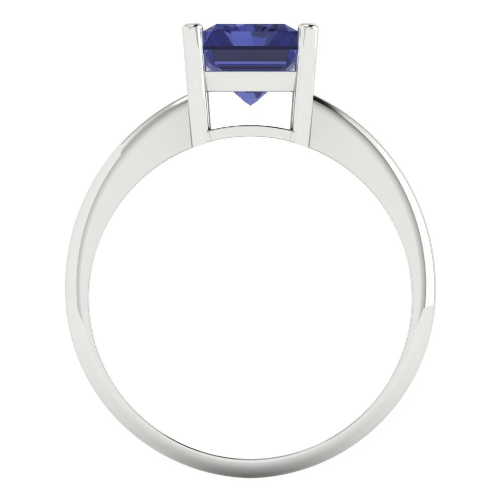 2.5 cttw Simulated Tanzanite Solitaire  Engagement Ring - Solid Gold (Radiant Cut,8.5x6.5mm)
