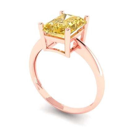 2.5 cttw Natural Citrine Solitaire  Engagement Ring - Solid Gold (Radiant Cut,8.5x6.5mm)
