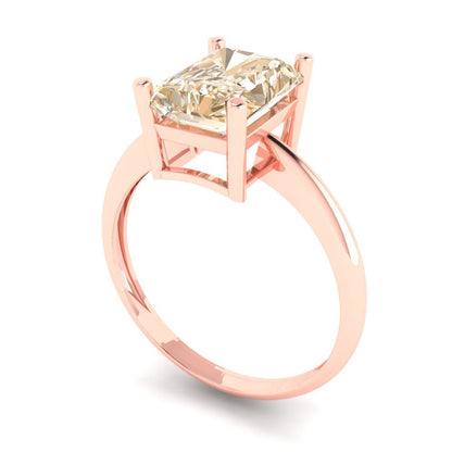 2.5 cttw Natural Morganite Solitaire  Engagement Ring - Solid Gold (Radiant Cut,8.5x6.5mm)