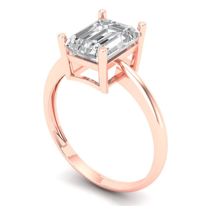 2.5 ct Brilliant Radiant Cut Natural Diamond Stone Clarity VS1-2 Color G-H Rose Gold Solitaire Ring